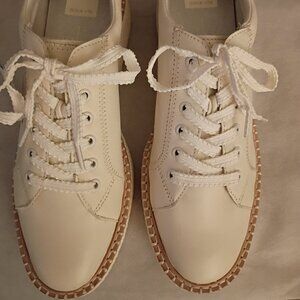 DOLCE VITA TOYAH PLATFORM SNEAKERS  CREAM/TAN  LEATHER WOMEN'S  SIZE 10 1/2 NWOT
